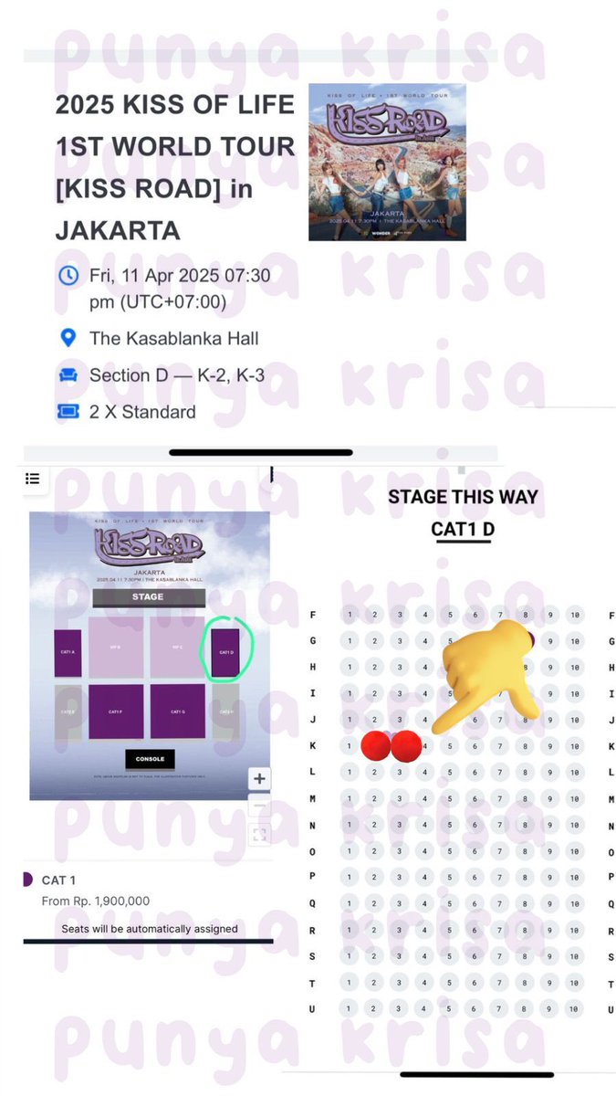 l_krisa's tweet photo. Yuuukk… yang masih cari tiket aku masih ada 1 tiket Cat 1D seat K-3 (K-2 SOLD)☺️. 
Jual underprice dan diurus sampe tiket fisik (aku juga nonton). 
Minat DM ya ☺️ https://t.co/TRWtomEu20
