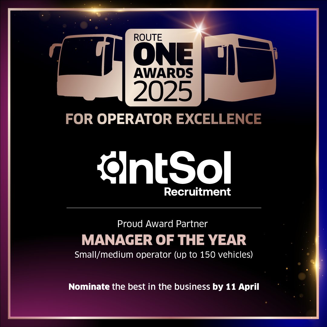 IntSolRecruit's tweet image. IntSol is proud to partner with the Manager of the Year – Small/Medium Operator category at the Route One Awards, honouring managers who inspire and lead their teams.

Submit nominations here: loom.ly/eVxfwUk

#IntSolRecruitment