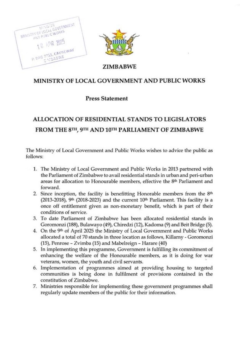 Discent Bajila (@dcbajila) on Twitter photo Accordingly if you know anyone who was an MP since 2013 but youare unaware of this land scheme, you need to start quietly asking yourself what else is hidden from you.
<a href="/zimlive/">ZimLive</a> <a href="/daddyhope/">Hopewell Chin’ono</a> <a href="/MacBelts/">Gerrard Anko Ged Belts</a> Accordingly if you know anyone who was an MP since 2013 but youare unaware of this land scheme, you need to start quietly asking yourself what else is hidden from you.
<a href="/zimlive/">ZimLive</a> <a href="/daddyhope/">Hopewell Chin’ono</a> <a href="/MacBelts/">Gerrard Anko Ged Belts</a>