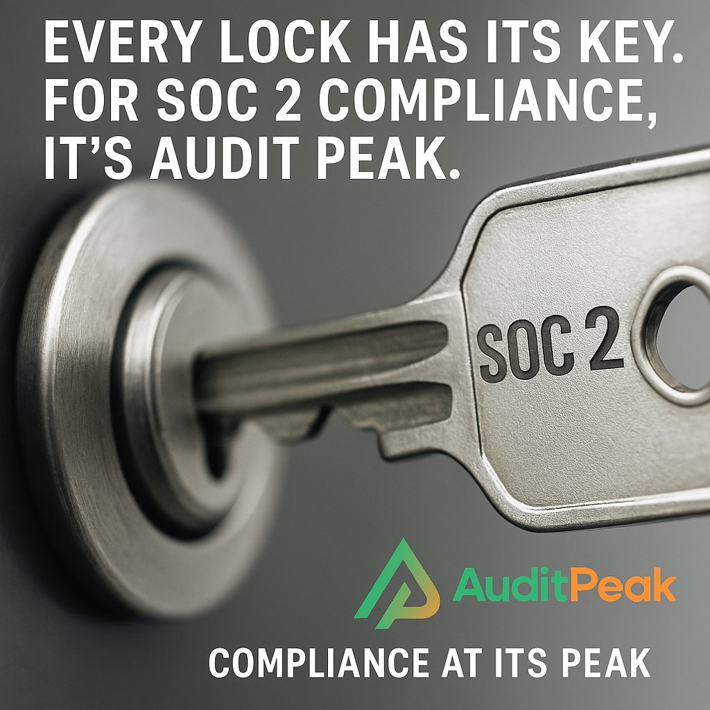 AuditPeak's tweet photo. Start Your SOC 2 Journey with Quality.

#SOC2Compliance #SOC2 #ArtificialIntellegence #DataSecurity #CloudSecurity #SOC2Report #SOC2Audit https://t.co/SmbVtSKIfg