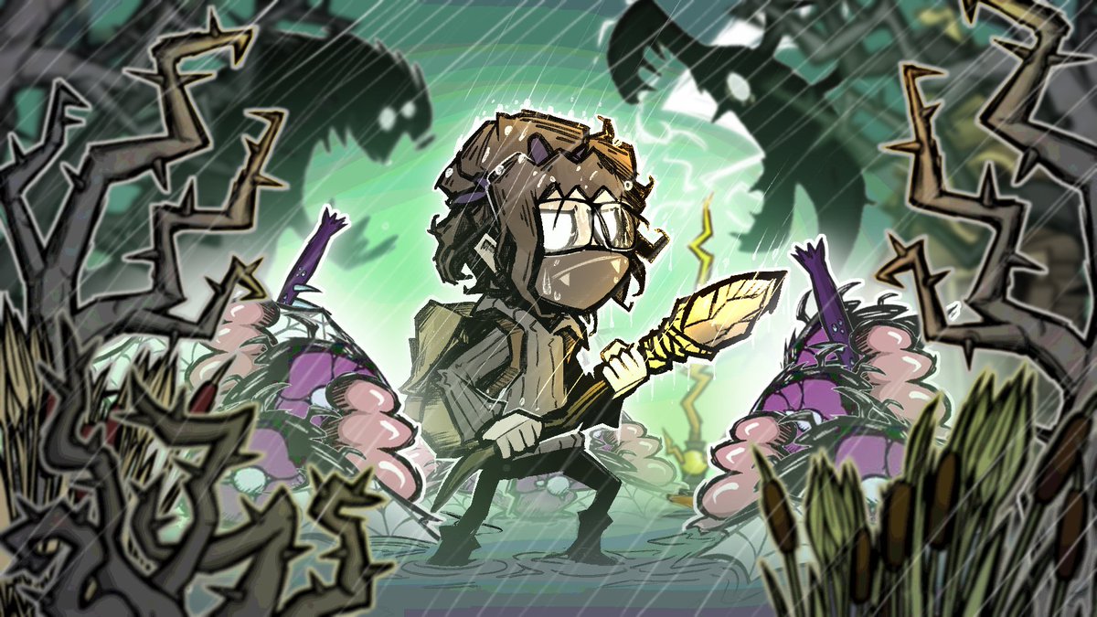 I dont share things from my game channel but I been playing DST and I been having such a good time making thumbnails on the artstyle of it, I really love it so Im sharing a few recent thumbnails