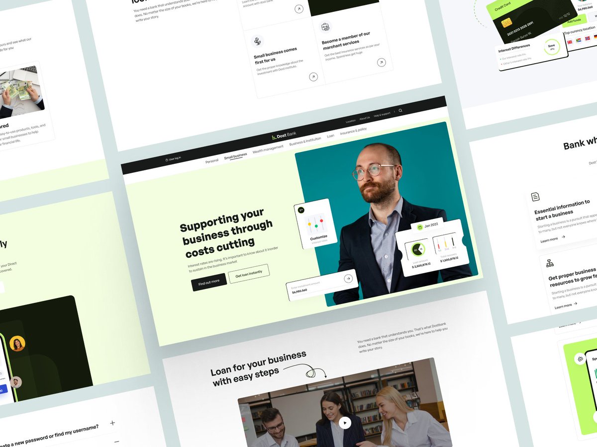 Maqawagency's tweet image. This homepage design is crafted specifically for Small Businesses, offering a clear and supportive digital banking experience.

Full view: dribbble.com/shots/25886455…

.
.
.
#bankingui #financeui #bankingwebsite #ui #ux #smallbusiness #webdesign #uiuxdesign