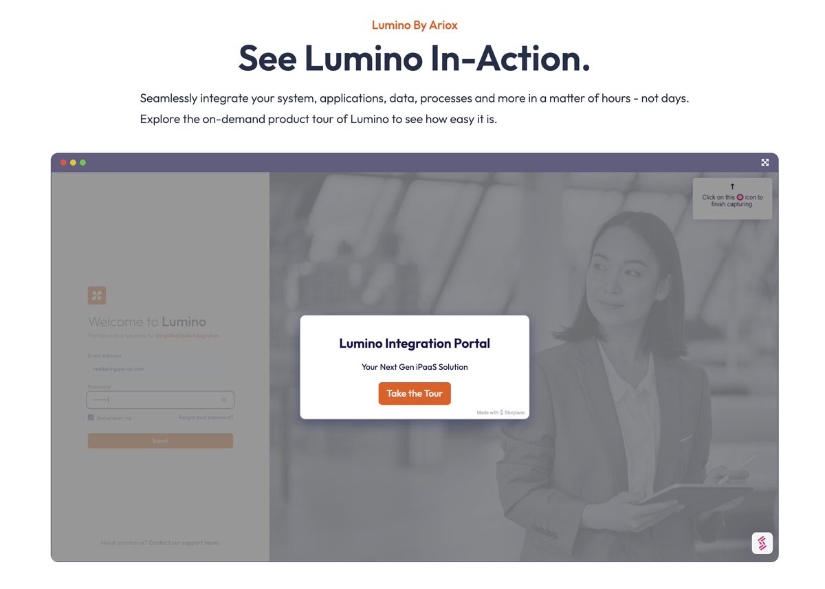 Ariox_co's tweet image. Have you seen Lumino in action?

Take a look at our on-demand product tour of Lumino to see how easy it is to get your integrations up and running—in hours, not weeks. hubs.li/Q03cxF4Q0

#ipaas #enterpriseintegration #integrationmanagement
