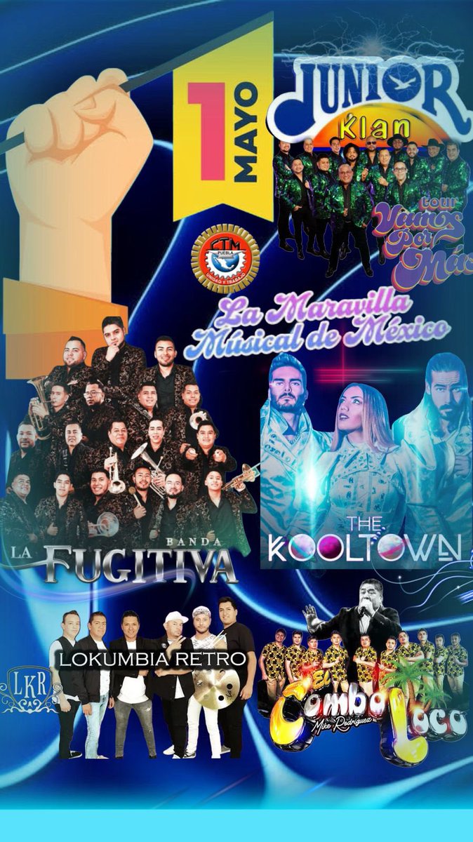 #LoNuevo// Grandioso baile de conmemoración por el #DiaDelTrabajo2025 organizado por el Secretario General de la <a href="/CTMPuebla/">CTM_FTPuebla</a> <a href="/leobardosoto/">Leobardo Soto</a> este próximo 01 de Mayo con agrupaciones de primer nivel asiste y diviértete #unionytrabajo <a href="/CTM_MX/">CTM Nacional</a> <a href="/CarlosAceves_/">Carlos Aceves del Olmo</a>