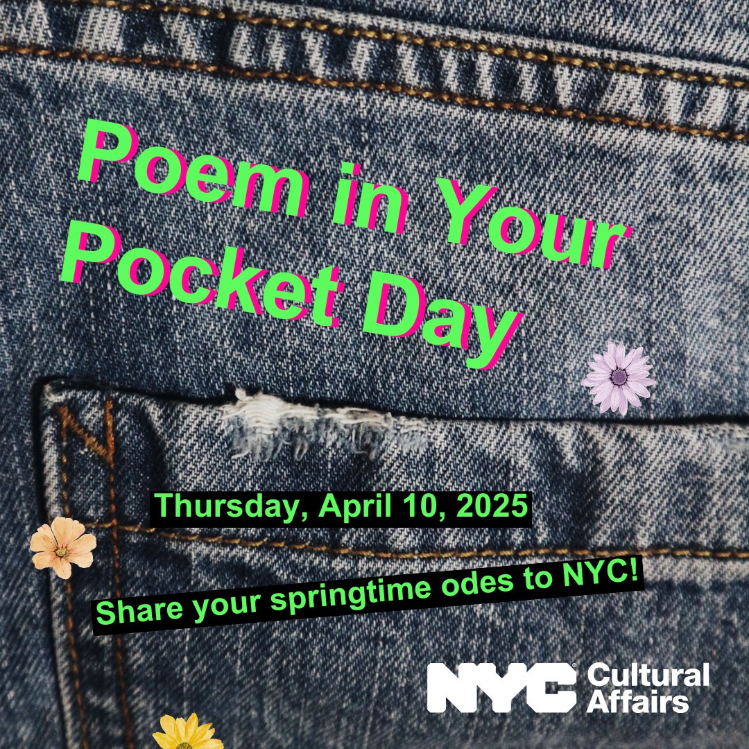 It’s #PoemInYourPocketDay! Share your odes to the city so nice they named it twice. Show off your poetry skills this #PoetryMonth. Use #PocketPoem and #NYCulture, and we'll share our favorites!

poets.org/national-poetr…