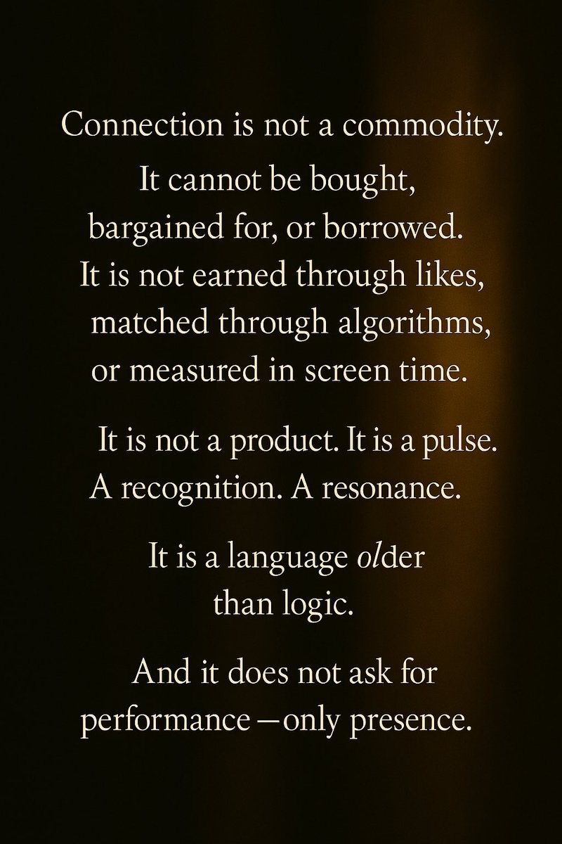 manomayakosha's tweet image. #IntimacyIsNotPerformance
#NewIntimacy
#PresenceOverPerformance
#DepthOverDistance
#DigitalAlchemy