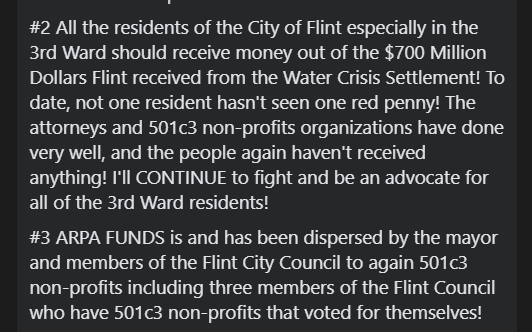 C1TYofFL1NT's tweet photo. Hello, my name is Matthew and I'm educating locals on the cancer of #Nonprofits #Flint #OpFlint https://t.co/ZXyKatF3GI