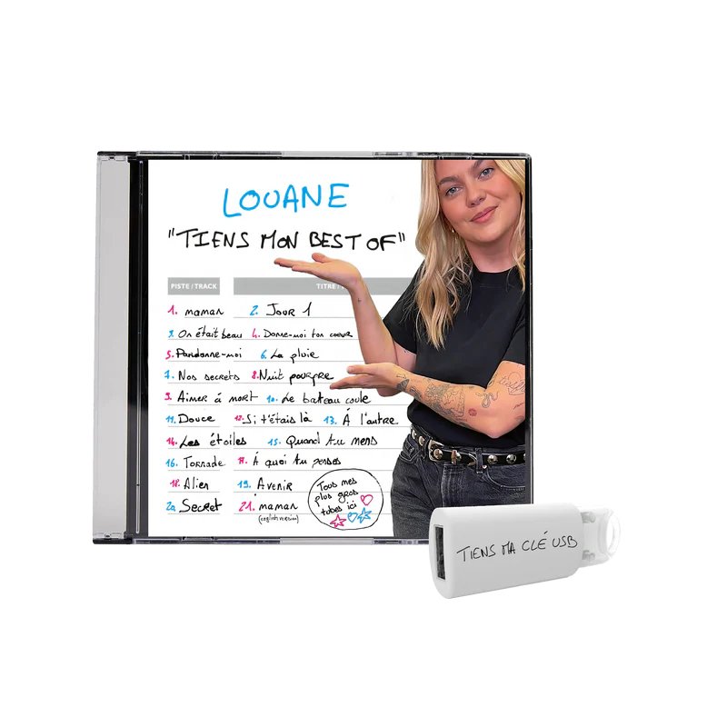 LouaneStats's tweet photo. 📀 𝐋𝐨𝐮𝐚𝐧𝐞 𝐬𝐨𝐫𝐭 𝐮𝐧 𝐛𝐞𝐬𝐭-𝐨𝐟 !

Intitulé 𝑇𝑖𝑒𝑛𝑠 𝑚𝑜𝑛 𝑏𝑒𝑠𝑡-𝑜𝑓, il sera dispo en é𝐝𝐢𝐭𝐢𝐨𝐧 𝐮𝐥𝐭𝐫𝐚 𝐥𝐢𝐦𝐢𝐭𝐞́𝐞 𝐚̀ 𝟏 𝟎𝟎𝟎 𝐞𝐱𝐞𝐦𝐩𝐥𝐚𝐢𝐫𝐞𝐬 👀

👉 Écriture à la main, dédicace, clé USB avec démos inédites &amp; masters inclus ! https://t.co/lyR2QZjC6N
