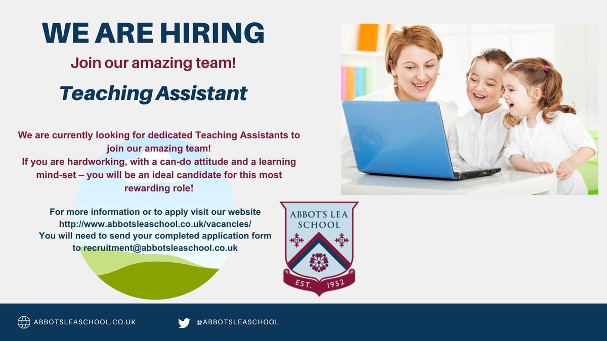 🔹 Abbots Lea School We're Hiring: Teaching Assistants

📍 Woolton, Liverpool | 📅 Full-Time, Term-Time | 💼 Permanent Role

Are you passionate about making a real difference in the lives of young people with autism?

Join <a href="/AbbotsLeaSchool/">Abbot's Lea School</a>