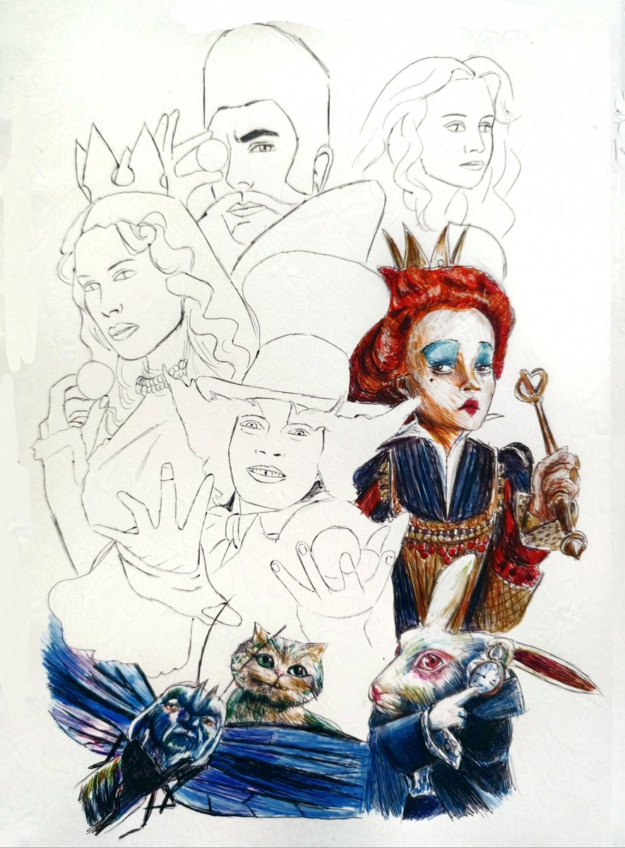 KerrinWinona's tweet image. Drawing of Alice in Wonderland characters
Tools: colored pens

The drawing compilation can be seen on YouTube channel: youtube.com/shorts/vbX9lOB…
