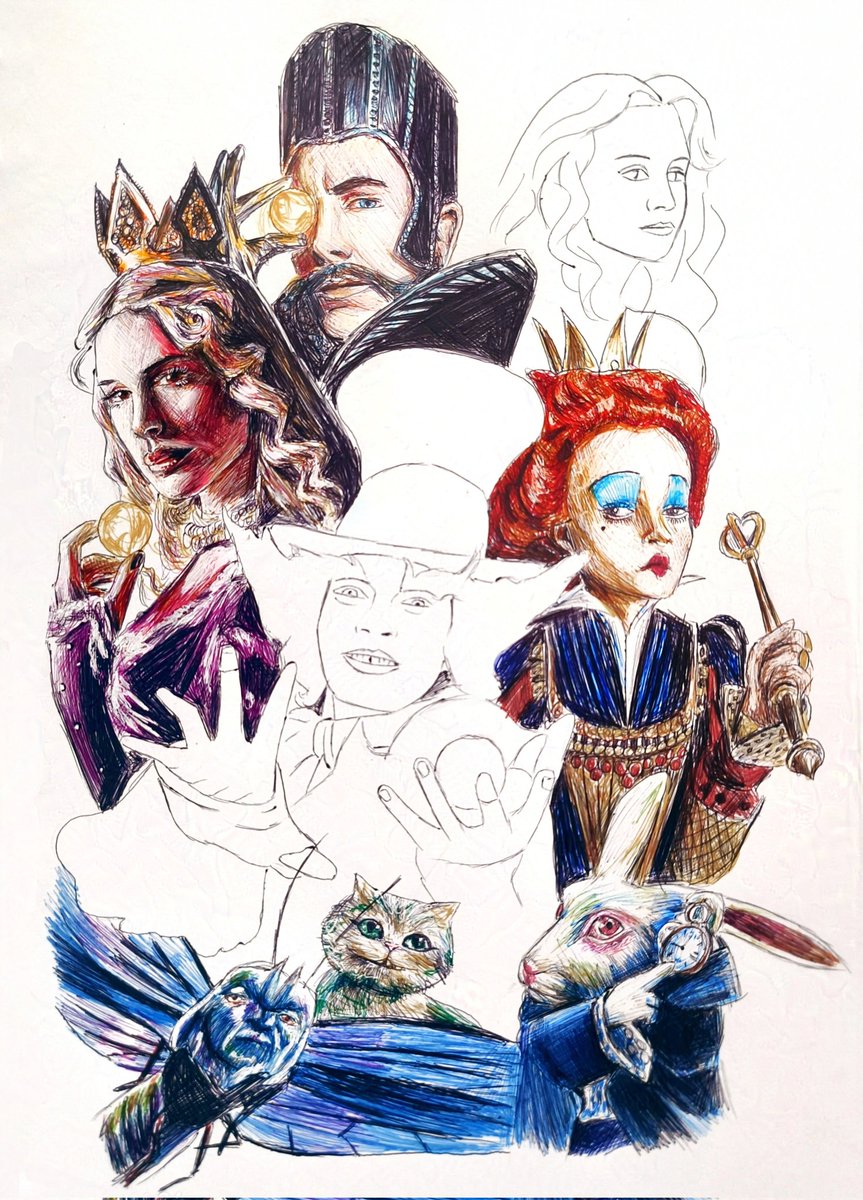 KerrinWinona's tweet image. Drawing of Alice in Wonderland characters
Tools: colored pens

The drawing compilation can be seen on YouTube channel: youtube.com/shorts/vbX9lOB…