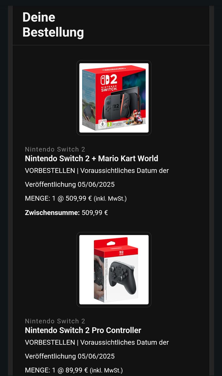 Ich habe eine schöne Email bekommen und habe mir die Nintendo Switch 2 vorbestellt. #Nintendo #NintendoSwitch2 #vorbestellt #Switch2 #MarioKartWorld #Mario
