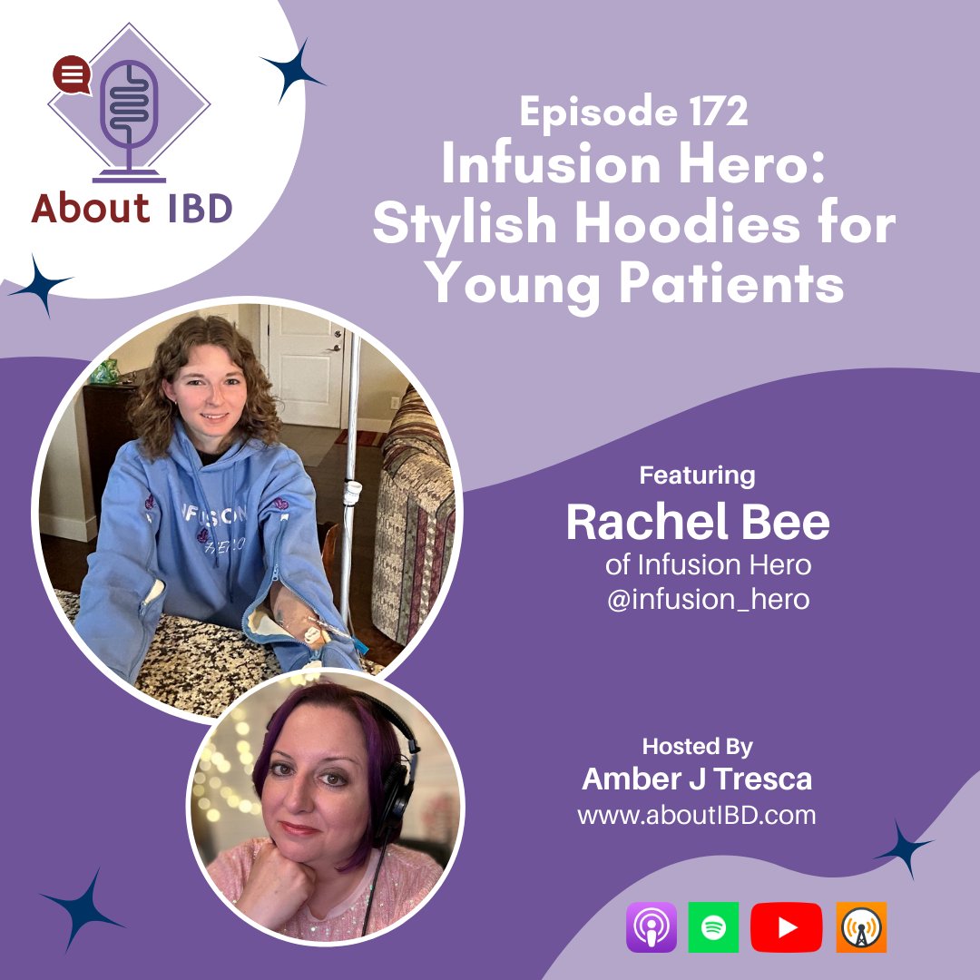 aboutIBD's tweet photo. 🎙️I had a heartfelt conversation with Rachel Bee, a 17-year-old with #Crohns who is getting things done and advocating for young people through her company, Infusion Hero. You can hear her inspiring journey and innovative spirit on #AboutIBDPodcast! 🌟 https://t.co/G8HZTJg6q8 https://t.co/8QVG86SUft