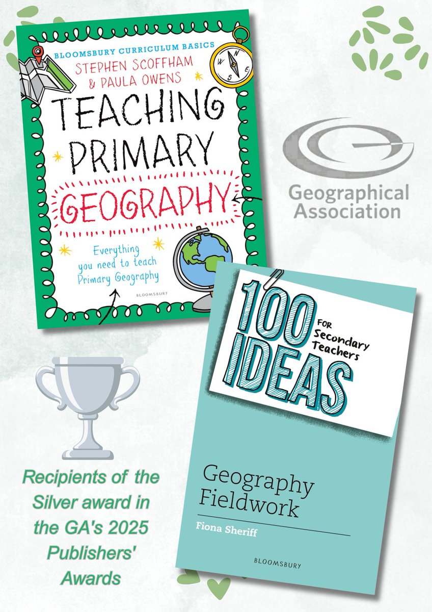 Some lovely news to share!

The following titles have achieved the Silver award in the GA's Publishers' Awards:
💡100 Ideas for Secondary Teachers: Geography Fieldwork
🌍Bloomsbury Curriculum Basics: Teaching Primary Geography

Congratulations to the amazing authors involved!