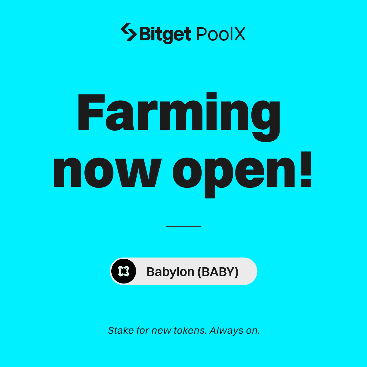 BitgetIndia's tweet photo. Farming is now open for $BABY on PoolX. 

Lock $BTC to share 600,000 BABY Airdrop! 

⛏️ Join now: https://t.co/oYLhtCX65R

Social giveaway - 137,500 $BABY up for grabs! 
🔹Follow @bitgetglobal @babylonlabs_io 
🔹RT with #BABYlistBitget 
🔹Enter here:  https://t.co/EV1b6z5D73 https://t.co/sNifnD6H3P