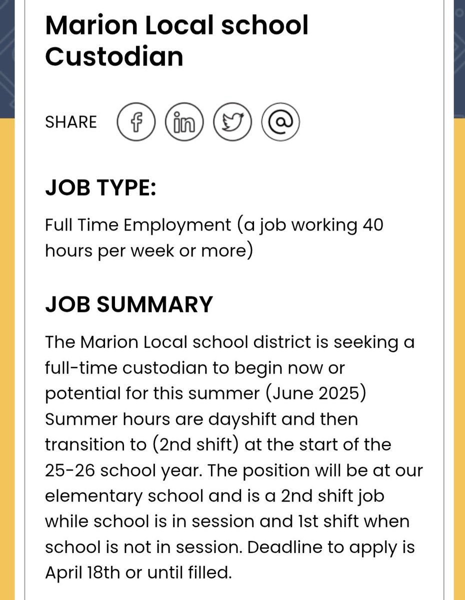 Marion Local custodial position