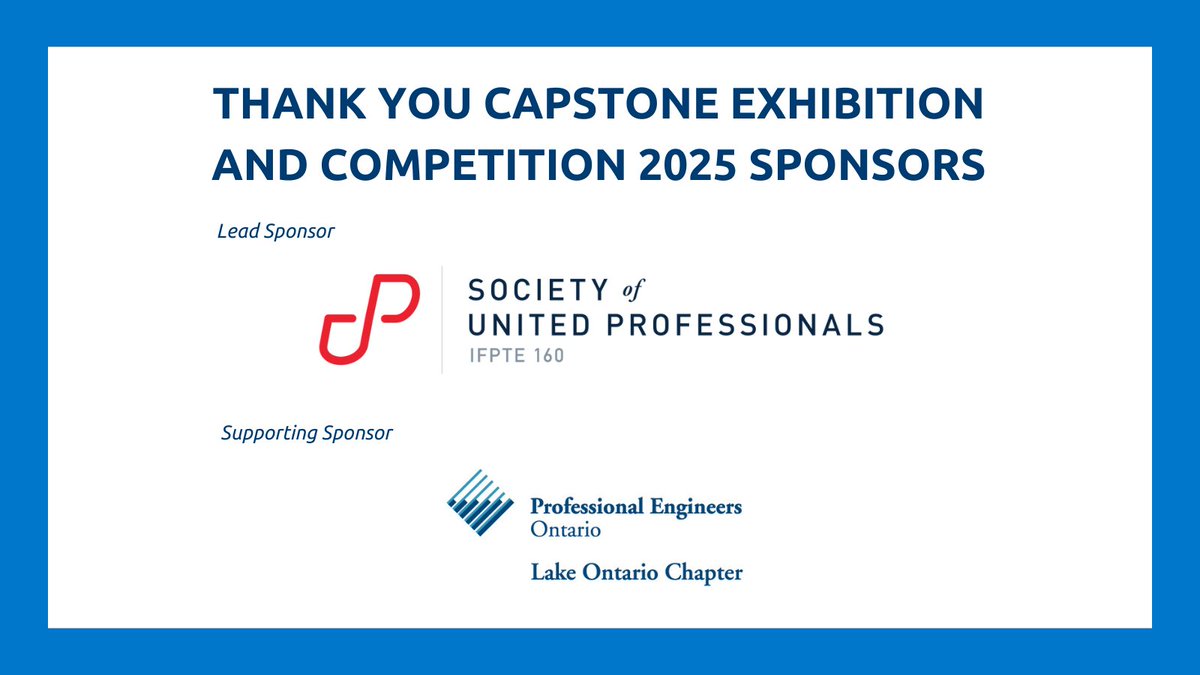 A huge thank you to our Lead Sponsor: Society of United Professionals and our Supporting Sponsor: PEO - Lake Ontario Chapter for making this event possible and supporting the next generation of engineers.
Congratulations to all participating teams — and a shoutout to the winners!