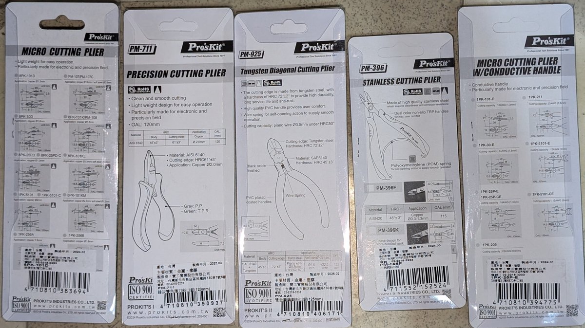 YaleChen2020's tweet photo. 寶工 斜口鉗
這五支都是台灣製造
Made In Taiwan
PM-711
8PK-101D
PM-396F1
PM-925
1PK-25P-E
#boycuttchina
#ABC_challenge
#AnywherebutChina https://t.co/zT7I7ZPf4T