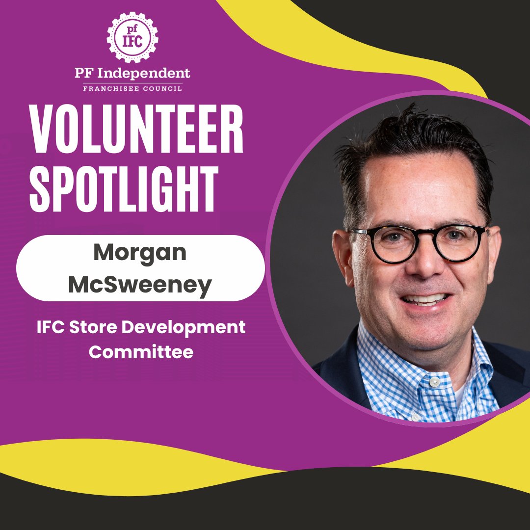 pffranchisee's tweet image. Morgan McSweeney, VP of construction for Taymax Group, has been a member of the SDC since 2019. He says, “My experience on the Store Development Committee has enabled me the opportunity to collaborate with a wide range of talented franchisees.” #pfifc #volunteerspotlight