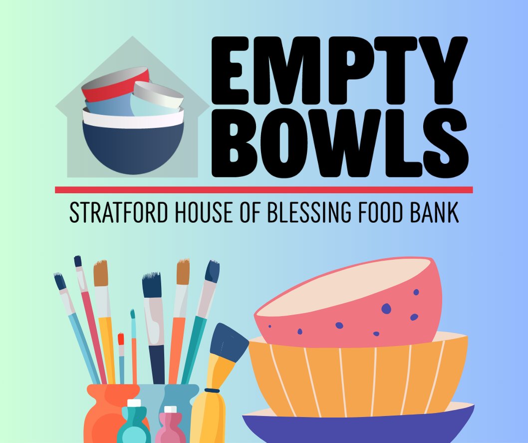 Stratford House of Blessing Food Bank (@stratfordhob) on Twitter photo 🎨 Artists & Creatives! 🖌️
Empty Bowls is back, and we need YOU to help paint bowls for our Oct 24 event—featuring music, food & auctions to support local families.
🖼️ Painting Mon–Thurs, 10–12 & 1–3
đź“§ volunteer@shob.org to book!
Limited evening/weekend spots coming soon! 🎨 Artists & Creatives! 🖌️
Empty Bowls is back, and we need YOU to help paint bowls for our Oct 24 event—featuring music, food & auctions to support local families.
🖼️ Painting Mon–Thurs, 10–12 & 1–3
đź“§ volunteer@shob.org to book!
Limited evening/weekend spots coming soon!