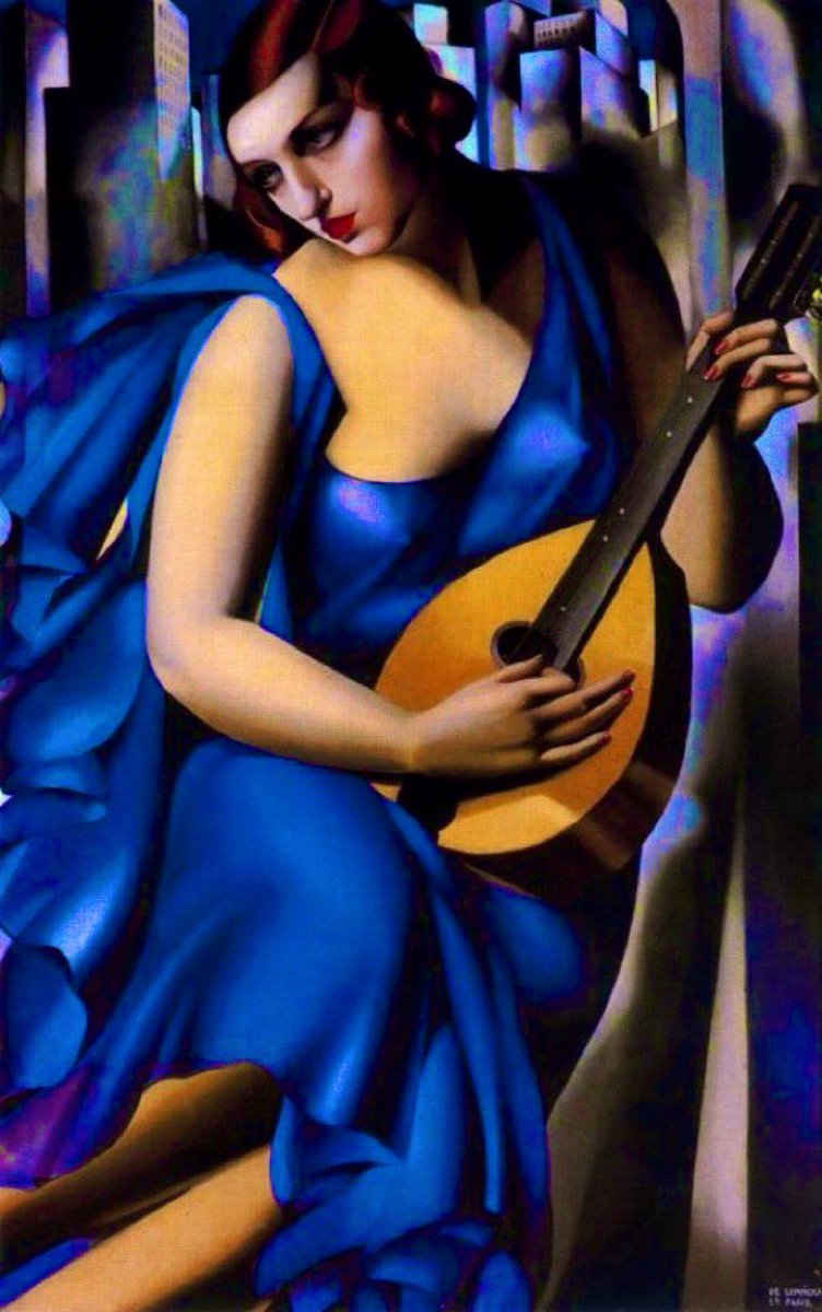 AlessandroForn6's tweet photo. Tamara #DeLEMPICKA, "BLUE WOMAN WITH A GUITAR" 1929 #art #blue #guitar #ArtLovers https://t.co/MOXkq39pMm