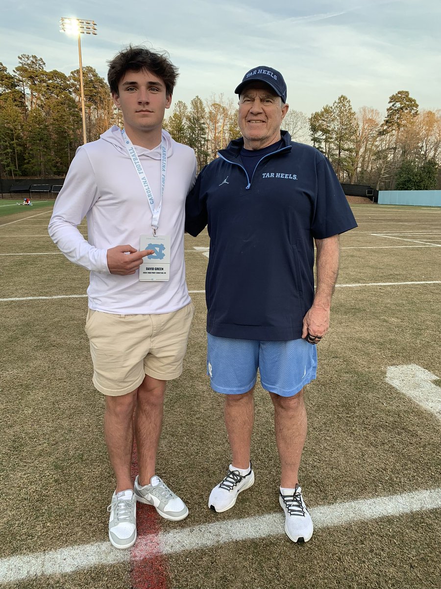 David12Green27's tweet photo. After a great conversation with @CoachPriefer I am blessed to have received a scholarship offer to play @UNCFootball‼️ #GDTBATH🐏

@DanOrnerKicking @HPCAFootball @Belichick_B @_thebillymiller @JoeAnile @mlombardiuncgm @F00TBALLDAD @Coach_J_Fowler @NewLevelPerform https://t.co/iOTG0ArEXj