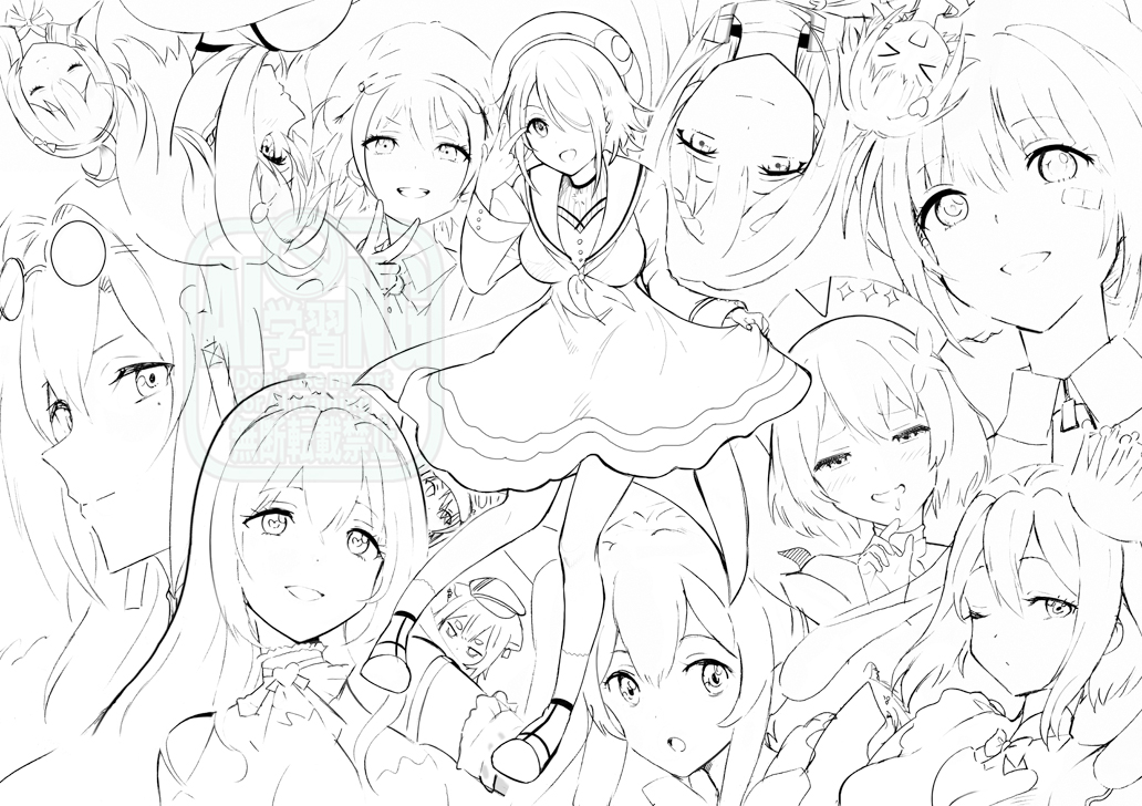 #皆さん線画と塗った後を見せてください 