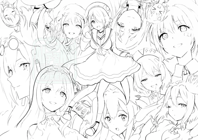 #皆さん線画と塗った後を見せてください 