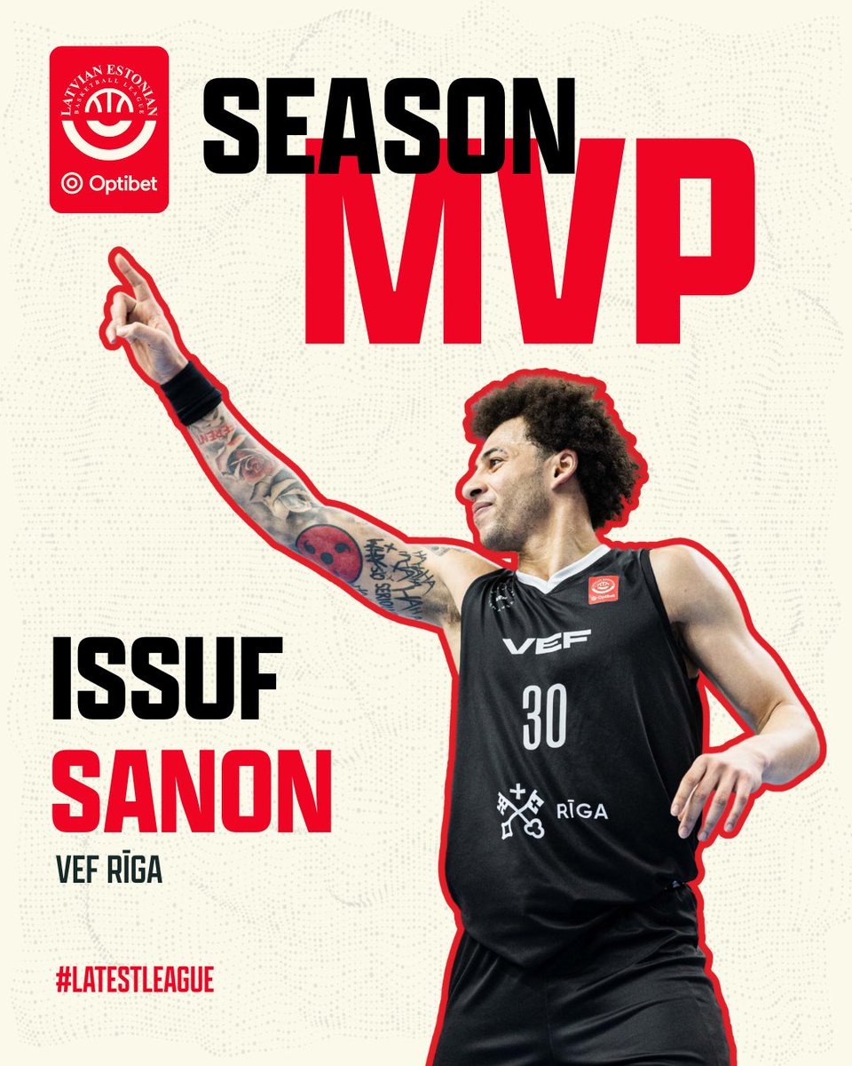 Issuf Sanon is your 🔴 Optibet Latvian-Estonian basketball league regular season MVP 2024./2025. ⭐️

#Optibet | #LatEstLeague