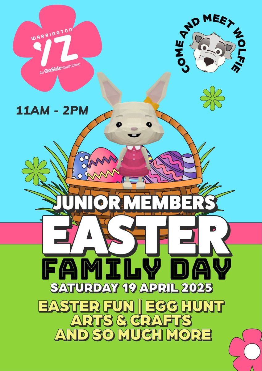 WarringtonCU's tweet image. #LearningDestinationSpotlight: Check out @WarringtonYZ&apos;s Easter Family Event this Saturday 11am-2pm!

Free entry no booking required for all Junior Members and their families (must have a Junior Member with you), under 7s must be supervised!

Contact info@wyz.org.uk for more info