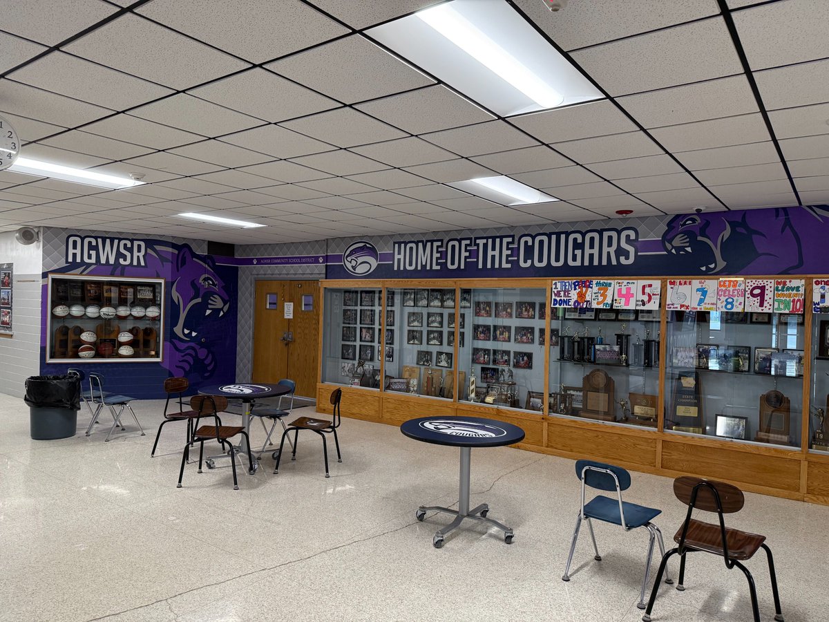 When you update your branding, you can't change everything at once. AGWSR has done an amazing job doing it in phases. Check out the trophy case/gym entrance wrap we installed yesterday!