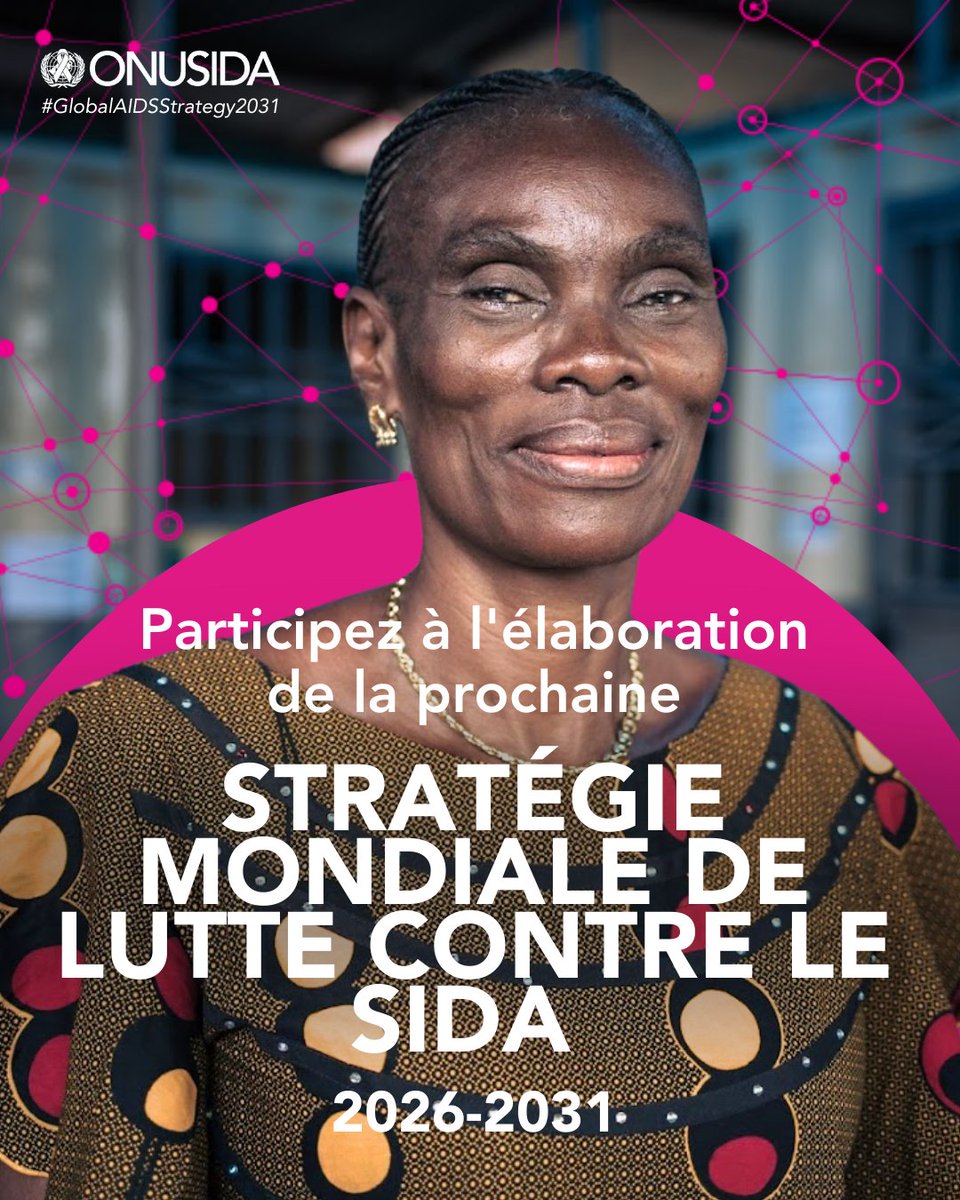 ONUSIDA veut entendre vos idées, expériences et perspectives. Participez à l’élaboration de la Stratégie mondiale de lutte contre le sida 2026-2031.
Prenez 15 minutes pour répondre à notre enquête: surveymonkey.com/r/SJN6RXX?lang… #endAIDS #GlobalAIDSStrategy2031
