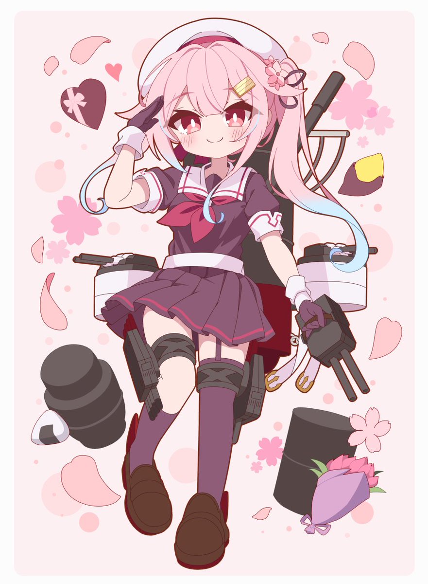 本日は春雨ちゃん改ニの実装1周年でもあるので過去絵だけど一緒にお祝いさせてほしいです🌸🌸