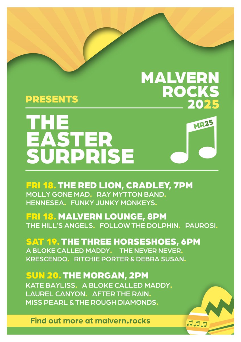 MalvernRocks_'s tweet photo. Hop into spring with Malvern Rocks Easter Surprise! Join us Easter weekend for music and chocolate bunnies...   

Details: https://t.co/z5Kh8iNw4Z… 

nb.  Please bring your own chocolate bunnies :) https://t.co/WDoktuG2Sp