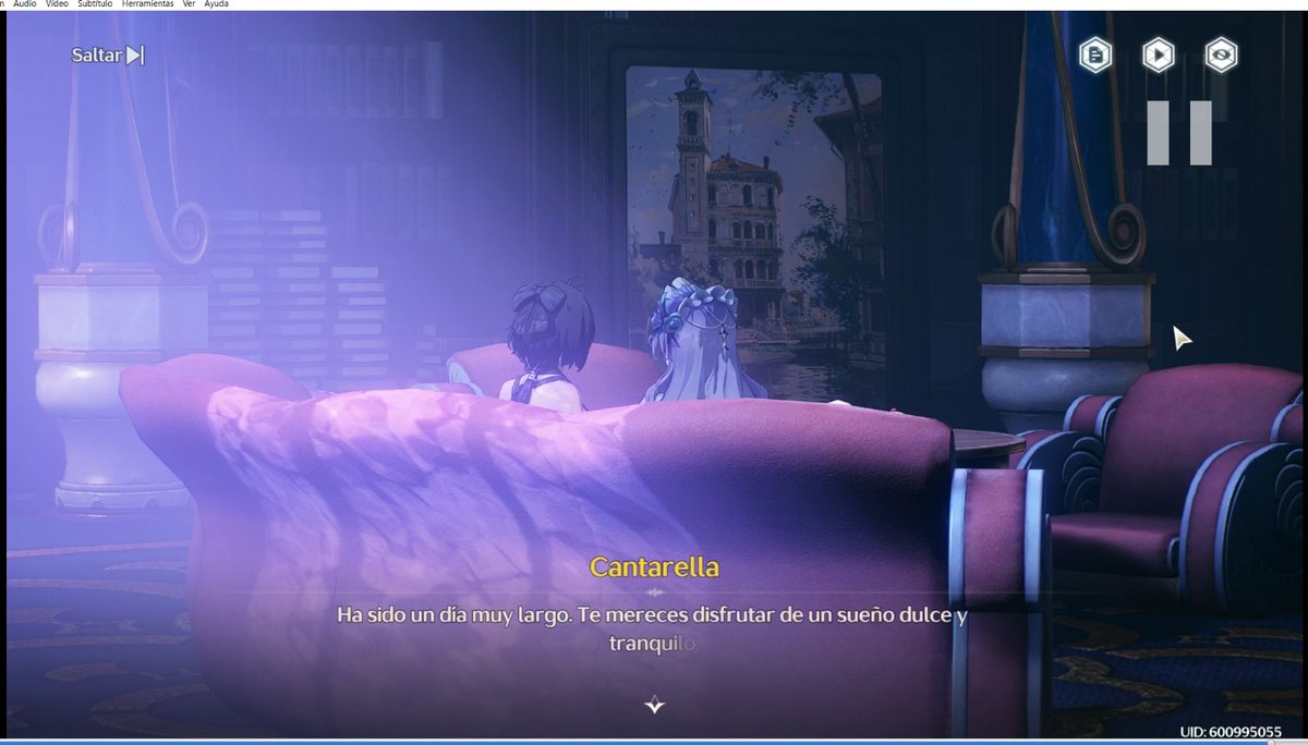 Uno de esos post de apreciacion de lo bien que elije Wuwis los planos y colores, estas leyendo una conversacion entre dos personajes y no son dos muñecos de pie con una caja de texto debajo, se agradece muchisimo.

 (los screenshot son un poco pochos pq los saque de un video)