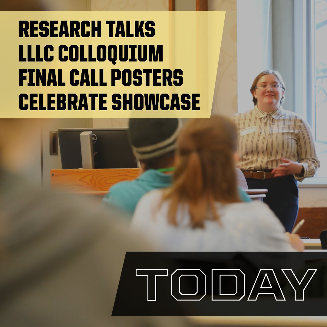 Purdue Undergraduate Research (@purdueour) on Twitter photo Today is a busy day from 9am-5pm! Talks until 5pm in STEW 214 & 218. The Literature, Linguistics, Languages, & Culture Colloquium until 4pm in STEW 218. Final Call posters from 10-11am in STEW 206, and Celebrate Research Showcase from 1-3pm. Schedule: purdue.edu/undergrad-rese… Today is a busy day from 9am-5pm! Talks until 5pm in STEW 214 & 218. The Literature, Linguistics, Languages, & Culture Colloquium until 4pm in STEW 218. Final Call posters from 10-11am in STEW 206, and Celebrate Research Showcase from 1-3pm. Schedule: purdue.edu/undergrad-rese…