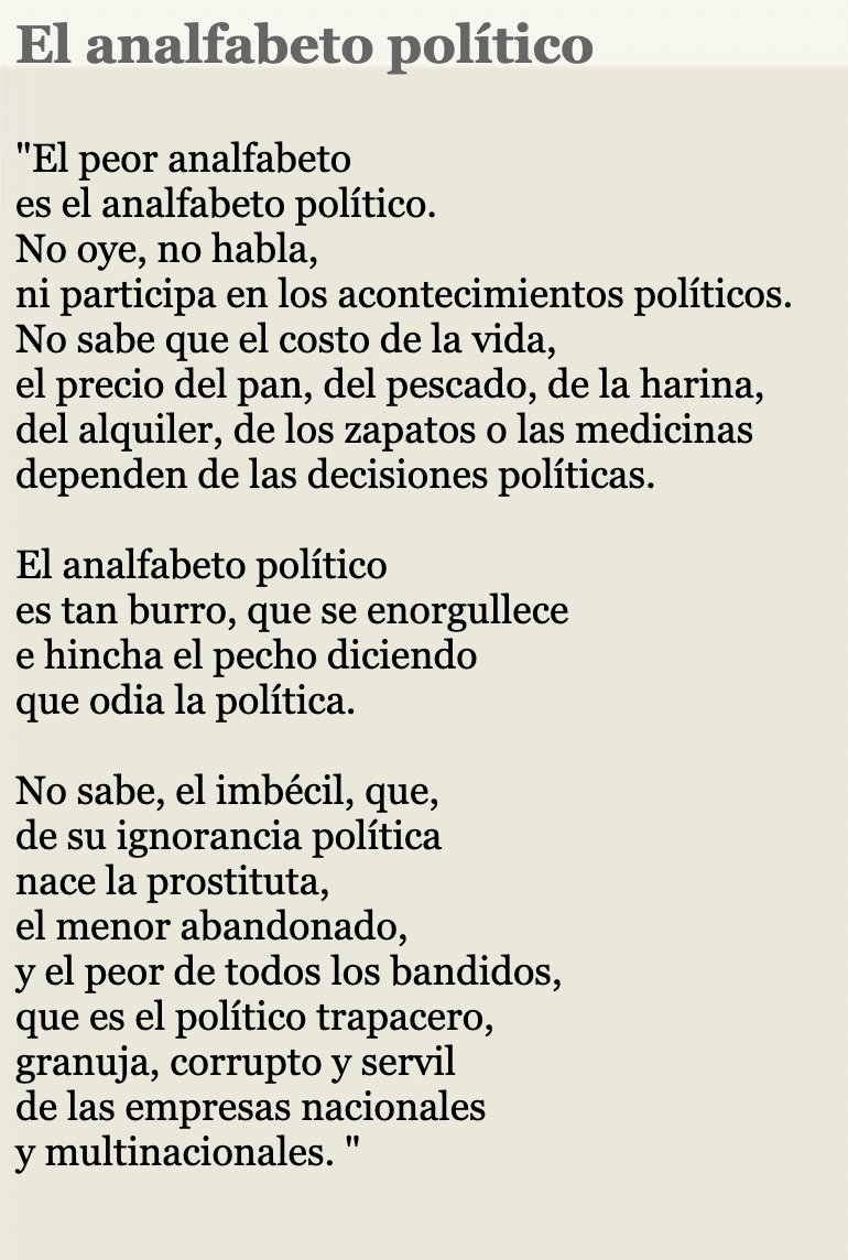 Dijo alguna vez Bertolt Brecht