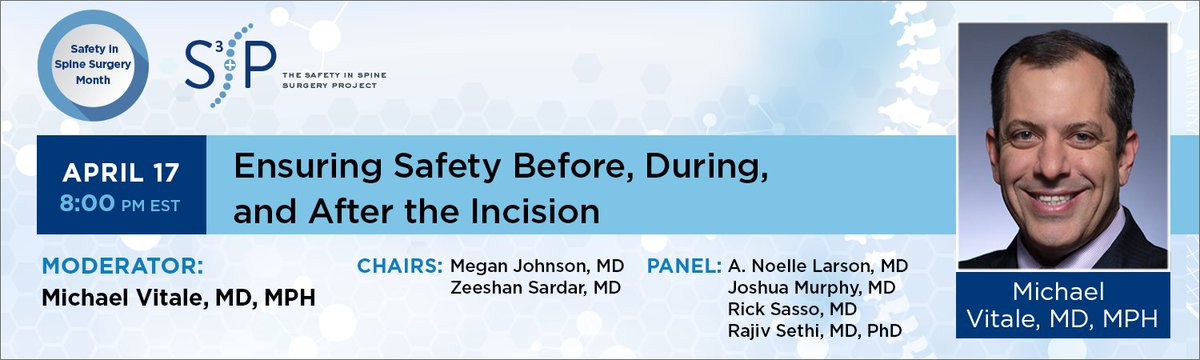 ERAS protocols increase surgical safety and reduce complications. Join Dr. Rajiv Sethi and an outstanding faculty as they discuss important topics in spine surgery safety during our webinar on April 17th!

Register now: bit.ly/43On5NU
