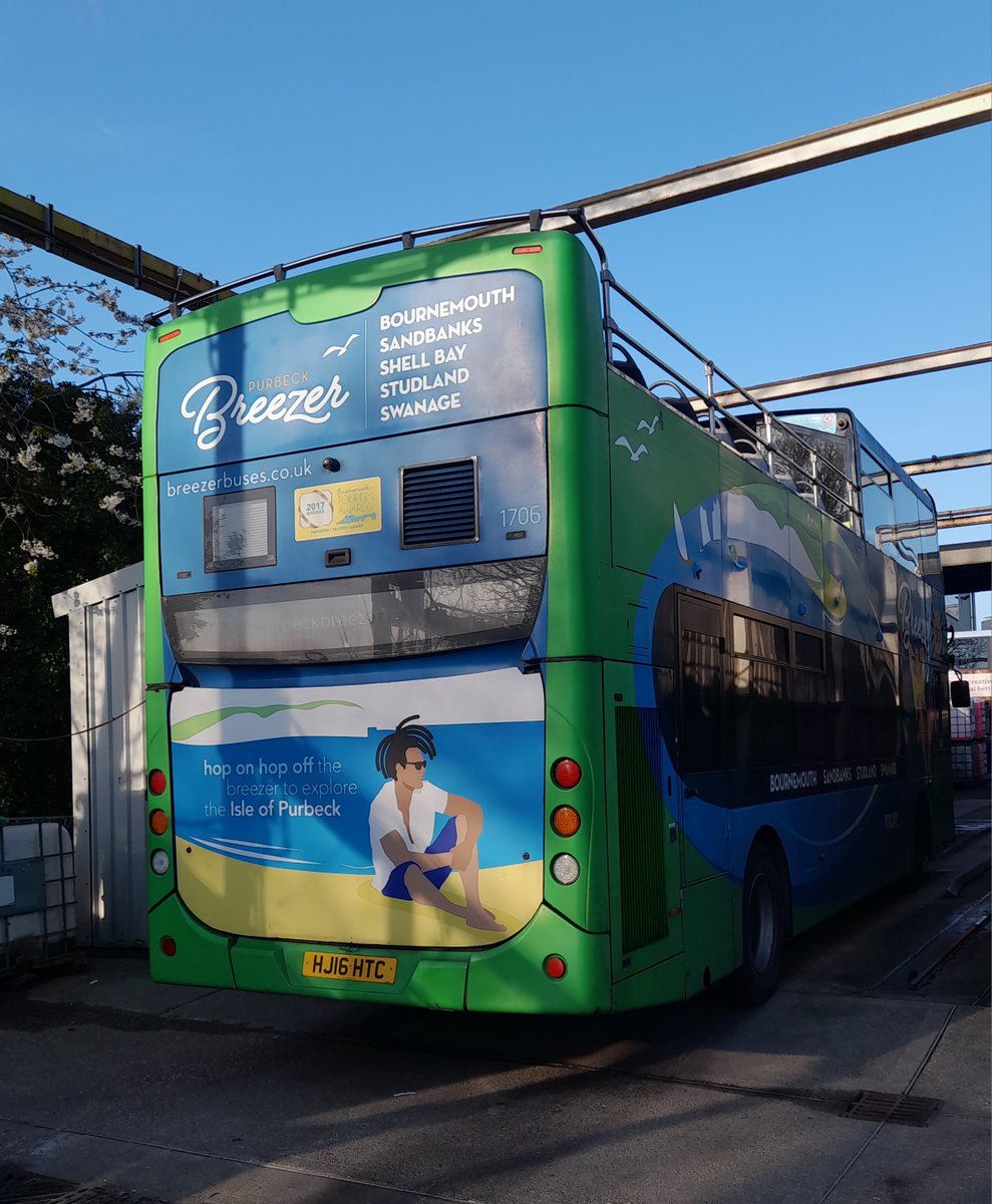 MichaelFreebor4's tweet photo. We've a nightly visitor at Bournemouth depot ahead of our summer season starting (May 24th) at which point more of its friends will join it! This is due to us listening to recent customer feedback for an additional and slightly later Breezer 50 journey from Swanage https://t.co/AjtlKYPDgF