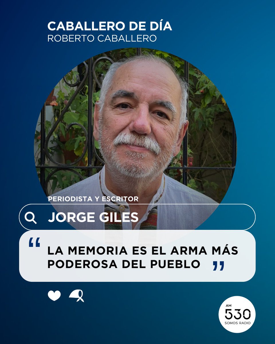 somosradioam530's tweet photo. 🗣️ Jorge Giles

Militante Peronista, trabajador de la Educación Pública, periodista y escritor en #CaballeroDeDía https://t.co/SAobcbXJhw