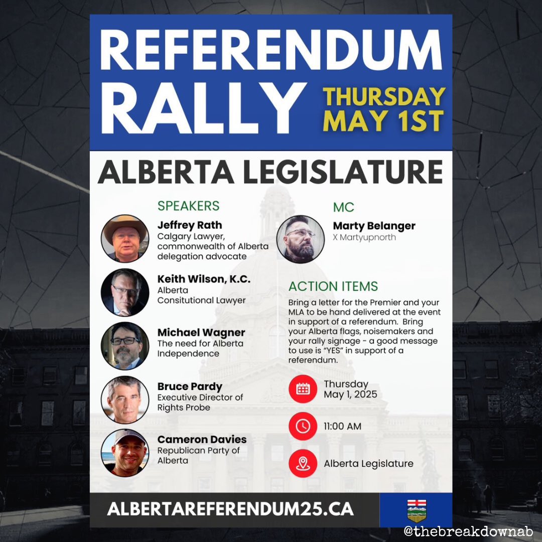 If Canada elects another Liberal Government are you prepared to attend one of the many Alberta Freedom Rally’s in support of Alberta Independence that will follow?

Albertans will need to initial a citizens referendum in support of Alberta Independence 

#AlbertaSeparation