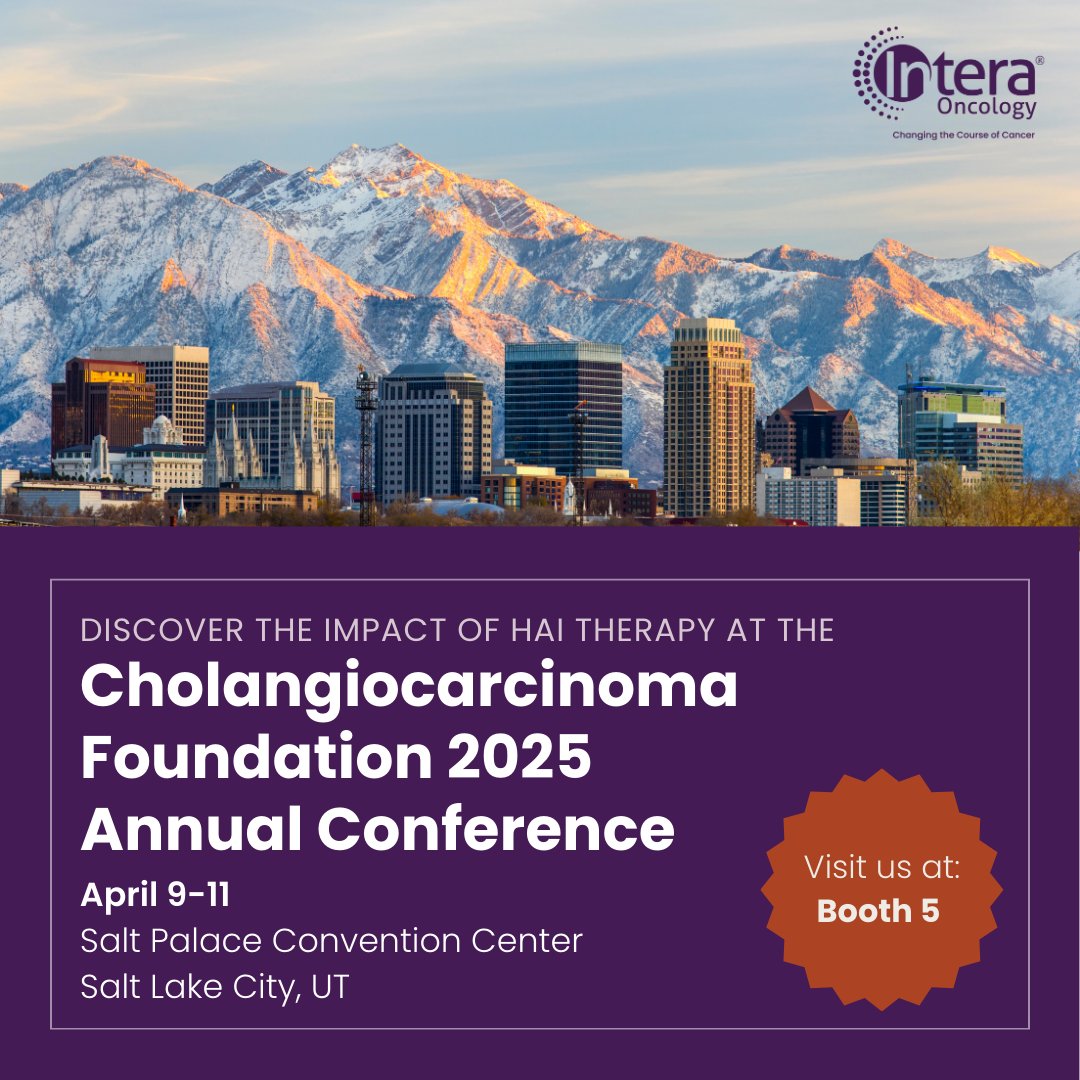 Intera Oncology (@interaoncology) on Twitter photo Attending the <a href="/curecc/">Cholangiocarcinoma Foundation</a> Annual Conference? Stop by booth 5 to find out if #HAItherapy is right for you, or fill out this form and an HAI Patient Navigator will contact you directly: bit.ly/496mbei
#CureCCA #Cholangiocarcinoma #HepaticArteryInfusion #HAIpump Attending the <a href="/curecc/">Cholangiocarcinoma Foundation</a> Annual Conference? Stop by booth 5 to find out if #HAItherapy is right for you, or fill out this form and an HAI Patient Navigator will contact you directly: bit.ly/496mbei
#CureCCA #Cholangiocarcinoma #HepaticArteryInfusion #HAIpump