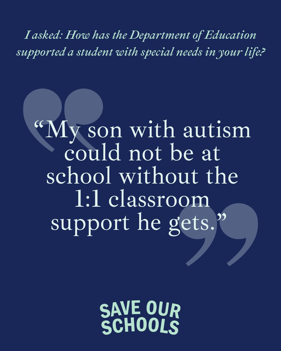 SenWarren's tweet image. Donald Trump is trying to gut the Department of Education — the agency that makes sure that students with special needs are supported in our public schools.

So I asked: How has the Department of Education supported a student with special needs in your life?