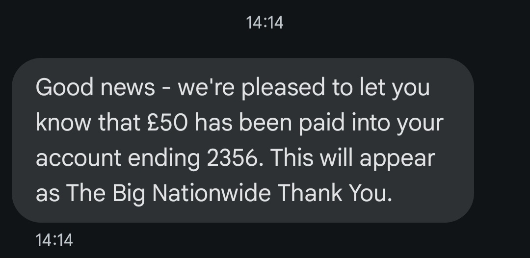 CT_87__'s tweet photo. @AskNationwide Thank you for the free £50 payment. It has gone towards bills. #money https://t.co/oG240XnHY5