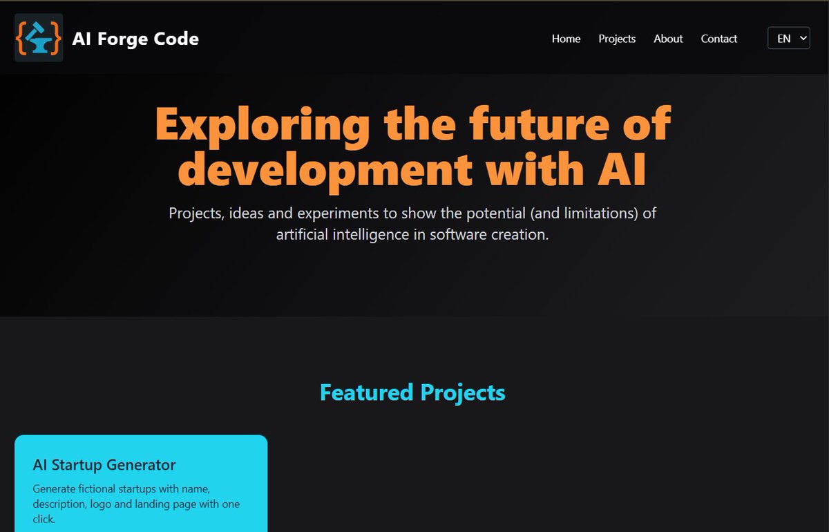 aiforgecode's tweet image. Finally, AI Forge Code Website are live!
aiforgecode.com
99% of the code was made with AI
I'll share more about this experience soon!
Stay tuned!
#AI #Tech #AIForgeCode #Innovation #ChatGPT