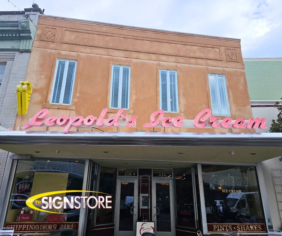 signstoremacon's tweet photo. We restored the original 100-year-old channel letters for Leopold’s Ice Cream in Savannah. Looking to preserve your brand’s legacy? Let’s talk. 1-800-316-9530 | https://t.co/dNhhIhlGFC
#HistoricSignage #LeopoldsIceCream #SavannahGA #ChannelLetters #SignRestoration #TheSignStore https://t.co/V8mPYEnecI