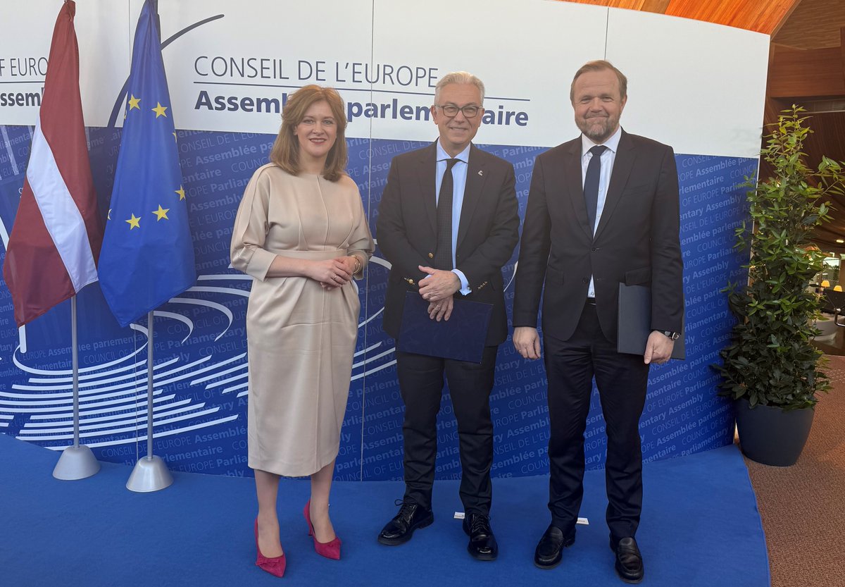Bjørn Berge (@dsgbjornberge) on Twitter photo Congratulations to Latvia 🇱🇻 for 30 years in the <a href="/coe/">Council of Europe</a>!
“In these challenging times for the future of Europe, Latvia has shown leadership and been an example to us all. It is the will to defend democracy, to protect human rights, and to stand for the rule of law — that gives the Congratulations to Latvia 🇱🇻 for 30 years in the <a href="/coe/">Council of Europe</a>!
“In these challenging times for the future of Europe, Latvia has shown leadership and been an example to us all. It is the will to defend democracy, to protect human rights, and to stand for the rule of law — that gives the
