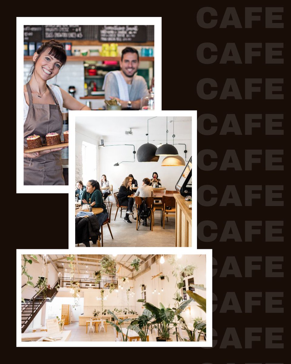 Cafes are a type of #restaurant, or part of the food service sector in #hospitality. ☕🥐
A cafe generally offers quick bites. Common #cafe culture is to grab a coffee and work, meet a friend or have a meeting! 

#studentcareers #hospitalityindustry