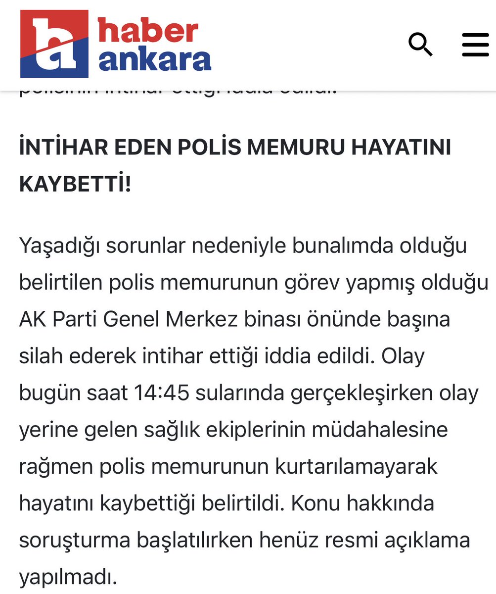 ucoklardan's tweet photo. Akp Genel Merkezi önünde, yaşadığı baskılar ve problemlere dayanamayan bir polisin intihar ettiği iddia ediliyor. 
Son dakika haberi, soruşturma başlatılmış.
Çok, çok üzücü.. https://t.co/jfwep7gCRa