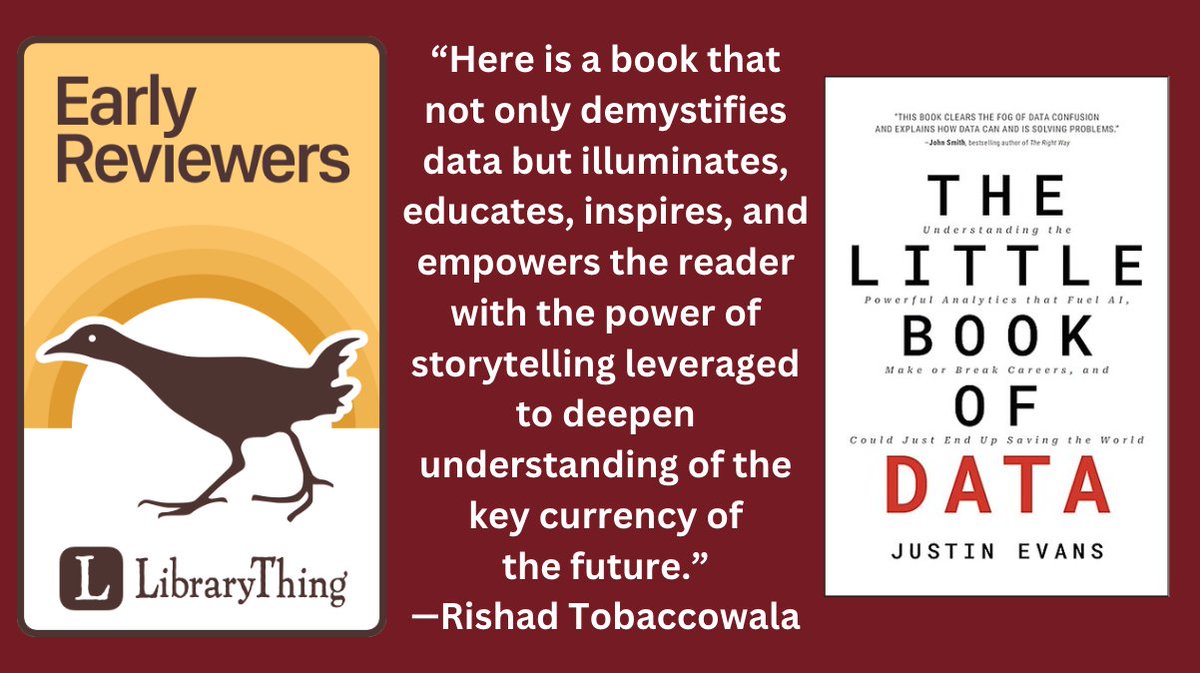 LibraryThing (@librarything) on Twitter photo "Data is not about number crunching. It's about ideas. And when used properly (read: ethically), it is an incredibly powerful problem solver."
Enter to win a copy of Justin Evans' "The Little Book of Data" from <a href="/hcleadership/">HarperCollins Leadership</a> "Data is not about number crunching. It's about ideas. And when used properly (read: ethically), it is an incredibly powerful problem solver."
Enter to win a copy of Justin Evans' "The Little Book of Data" from <a href="/hcleadership/">HarperCollins Leadership</a>